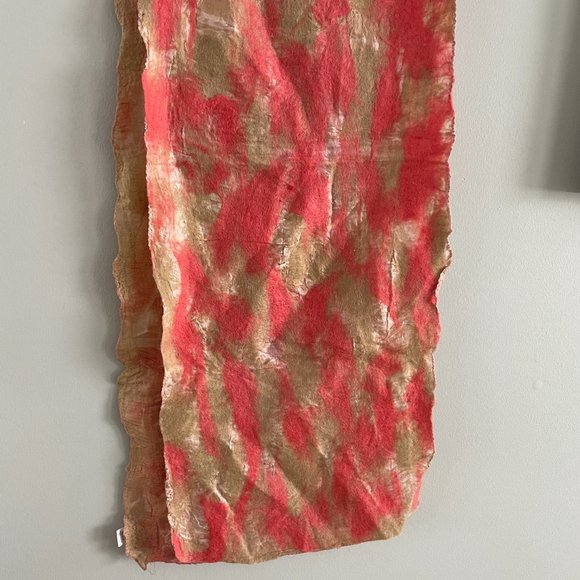 Wearable Art Crafted Wool Silk Scarf Wrap Kooloo Hand Made in Nepal 74 x 12 in - Picture 15 of 16